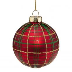 Butlers Boule de Noël HANG ON Ornement - Verre transparent - Rouge