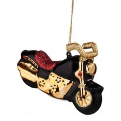 Butlers Décoration de Noël HANG ON Moto - Verre transparent - Noir