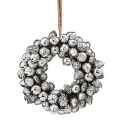 Butlers Couronne de boules X-MAS - Verre transparent / Fer - Argenté