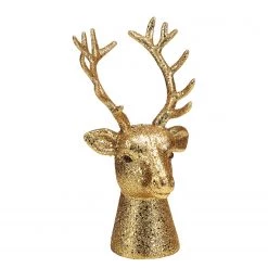 Butlers Objet décoratif X-MAS tête de cerf - Polyéthylène - Doré