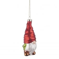 Butlers Décoration de Noël HANG ON Nain - Verre transparent - Rouge