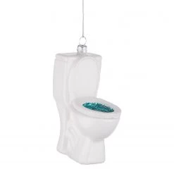 Butlers Décoration de Noël HANG ON WC - Verre transparent - Blanc