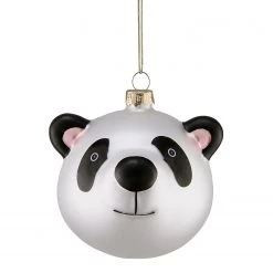 Butlers Décoration de Noël HANG ON Panda - Verre transparent - Noir / Blanc