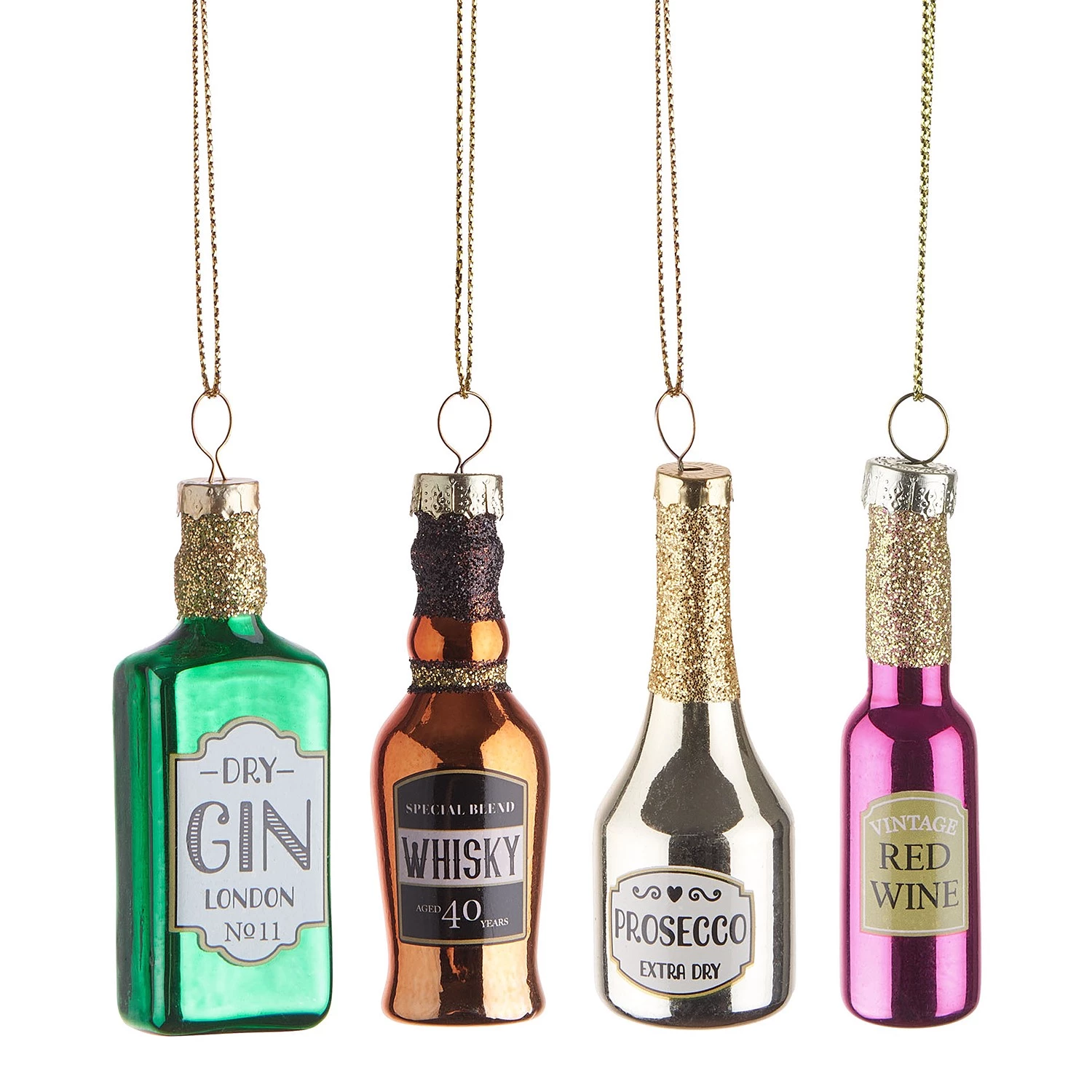 Butlers Déco de Noël HANG ON Mini Bar (lot de 4) - Verre transparent - Multicolore 1 Butlers Déco de Noël HANG ON Mini Bar (lot de 4) - Verre transparent - Multicolore