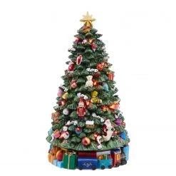 Butlers Boîte à musique X-Mas XL sapin de Noël - Aluminium / Polyester - Vert