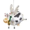 Butlers Déco de Noël HANG ON Vache volante WEB - Verre transparent - Noir / Blanc