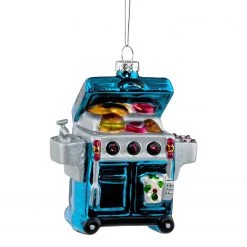 Butlers Décoration de Noël HANG ON BBQ WEB - Verre transparent - Bleu