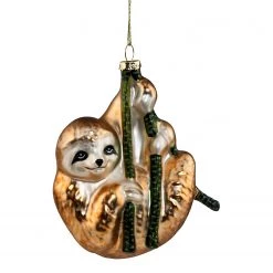 Butlers Décoration de Noël HANG ON Paresseux WEB - Verre transparent - Marron