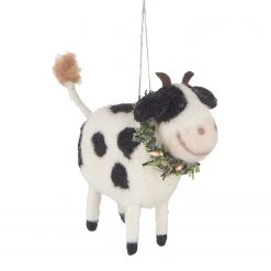 Butlers Décoration de Noël HANG ON Vache - Feutre / Laine - Noir / Blanc -Pas Cher Décoration Magasin 1000365539 220728 040 DETAILS P000000001000365539