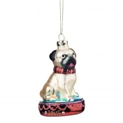 Butlers Décoration de Noël HANG ON Carlin WEB - Verre - Crème