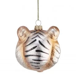 Butlers Décoration de Noël HANG ON Tête de tigre - Verre coloré - Marron clair -Pas Cher Décoration Magasin 1000365549 220728 040 DETAILS P000000001000365549