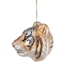 Butlers Décoration de Noël HANG ON Tête de tigre - Verre coloré - Marron clair -Pas Cher Décoration Magasin 1000365549 220728 050 DETAILS P000000001000365549