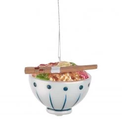 Butlers Décoration de Noël HANG ON Poke Bowl - Verre transparent - Blanc