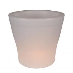 Näve Pot de jardin pour extérieur 39 cm - 1 ampoule Blanc Matériau synthétique