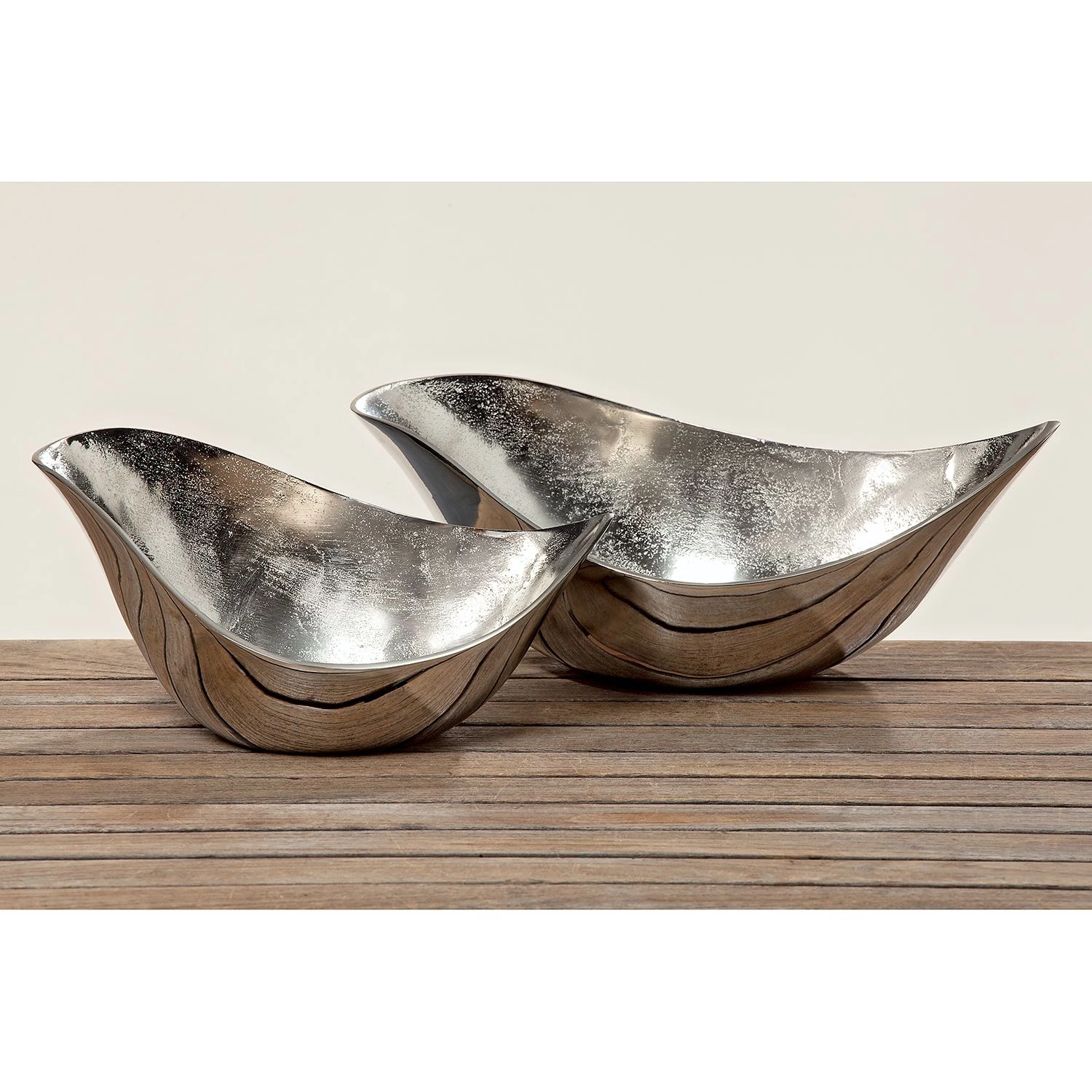 Boltze Coupelle décorative Batley (2 éléments) - Aluminium - Argenté 2 Boltze Coupelle décorative Batley (2 éléments) - Aluminium - Argenté – Image 2