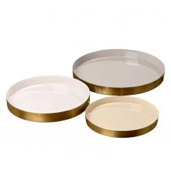 Boltze Plateau Ayra (3 éléments) - Fer - Doré / Pastel