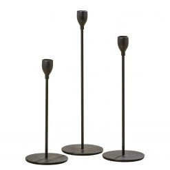 Boltze Bougeoirs Malte (3 éléments) - Fer - Noir