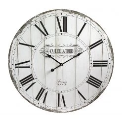 Ridgevalley Horloge Auray - Panneau de fibre de bois à densité moyenne (MDF) - Blanc