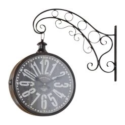 Red Living Horloge Chauny - Métal - Noir / Marron