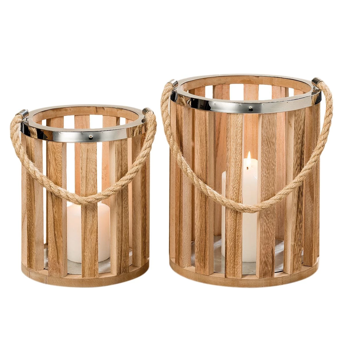 Eva Padberg Collection Photophore Savena (2 éléments) - Paulownia massif / Fer - Paulownia / Argenté 1 Eva Padberg Collection Photophore Savena (2 éléments) - Paulownia massif / Fer - Paulownia / Argenté